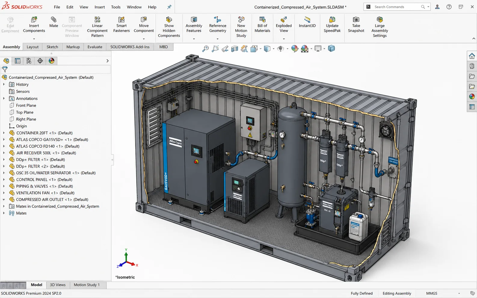SolidWorks 3D engineering model